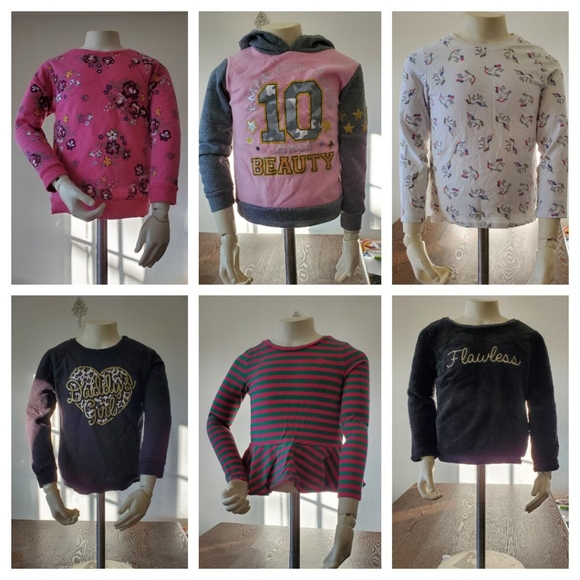 9 Shirts Tops Sweatshirt Girls Size 5 T Toddler - Picture 1 of 11